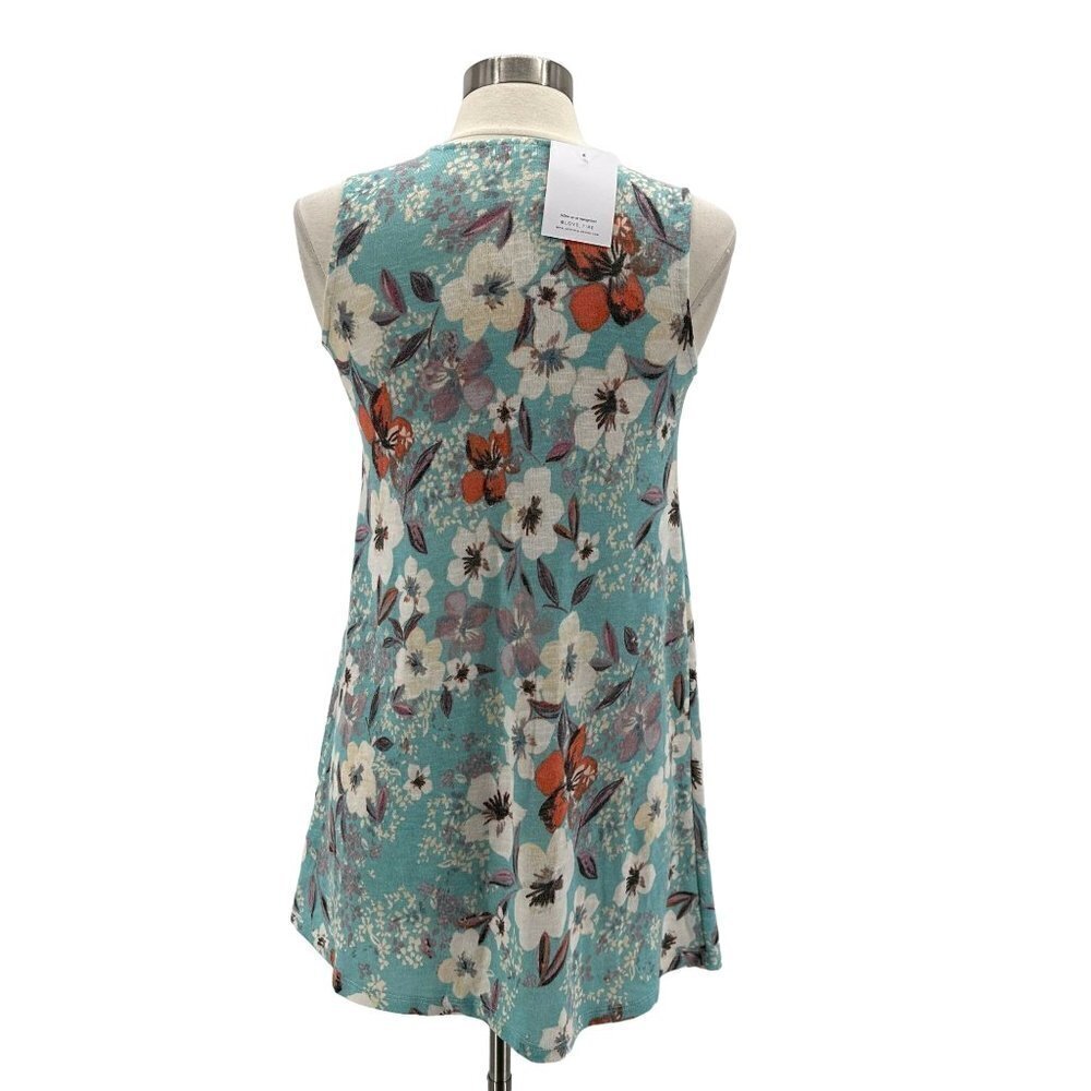 NWT Love Fire Floral Blue Sleeveless Knit Short Mini Dress Juniors Large - Picture 4 of 9